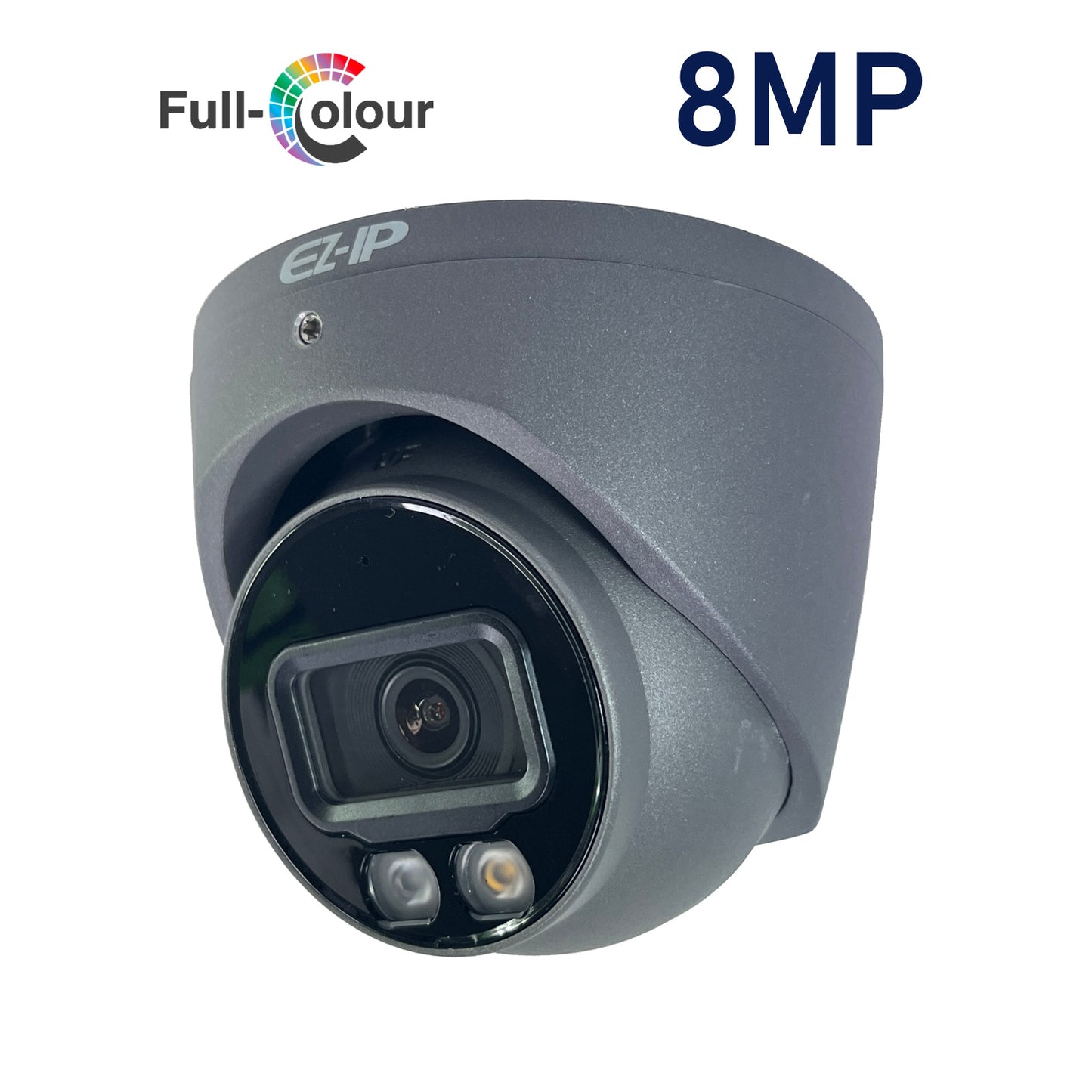 EZ-IPC-T389B 2.8mm EZ-IP by Dahua 8MP 4K Ultra HD Full-Color IP POE network turret camera, 30m LED, built-in Microphone
