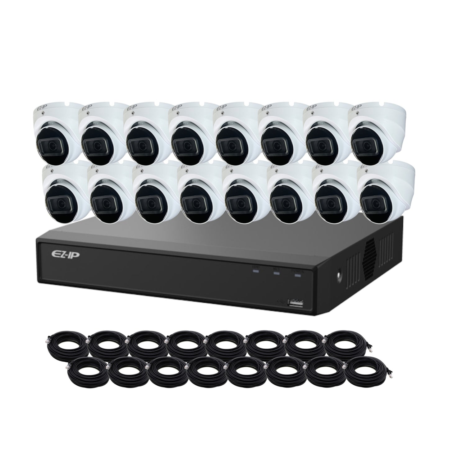 8MP EZ-IP by Dahua IR IP POE CCTV Kit with 16 Cameras, 8TB HDD and Ready Made Cables