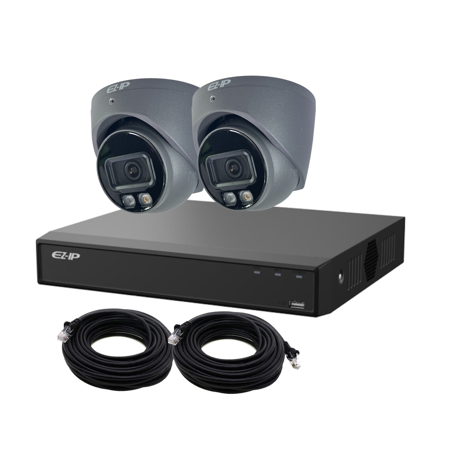 8MP EZ-IP by Dahua Full-Colour IP POE CCTV Kit with 2 Cameras, 1TB HDD and Ready Made Cables