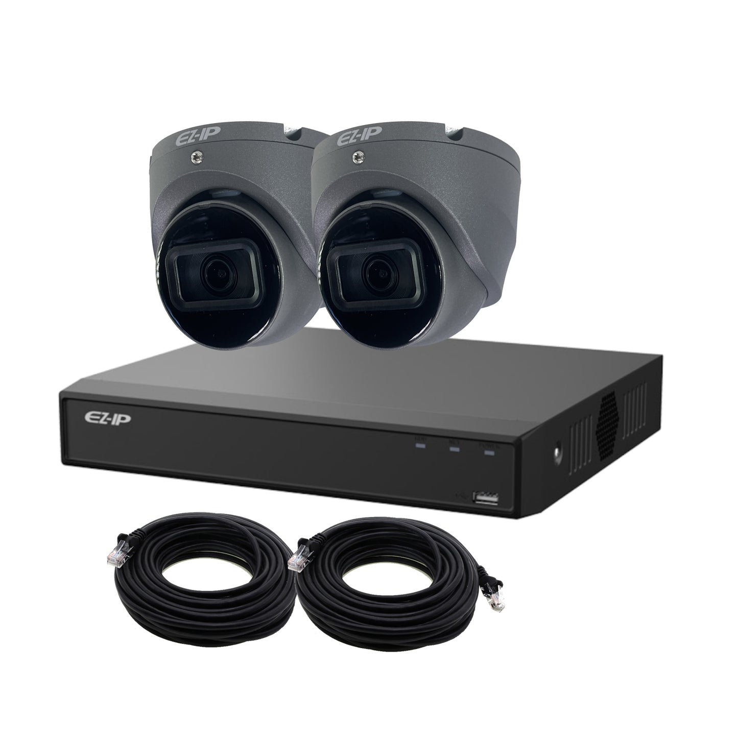 8MP EZ-IP by Dahua IR IP POE CCTV Kit with 2 Cameras, 1TB HDD and Ready Made Cables