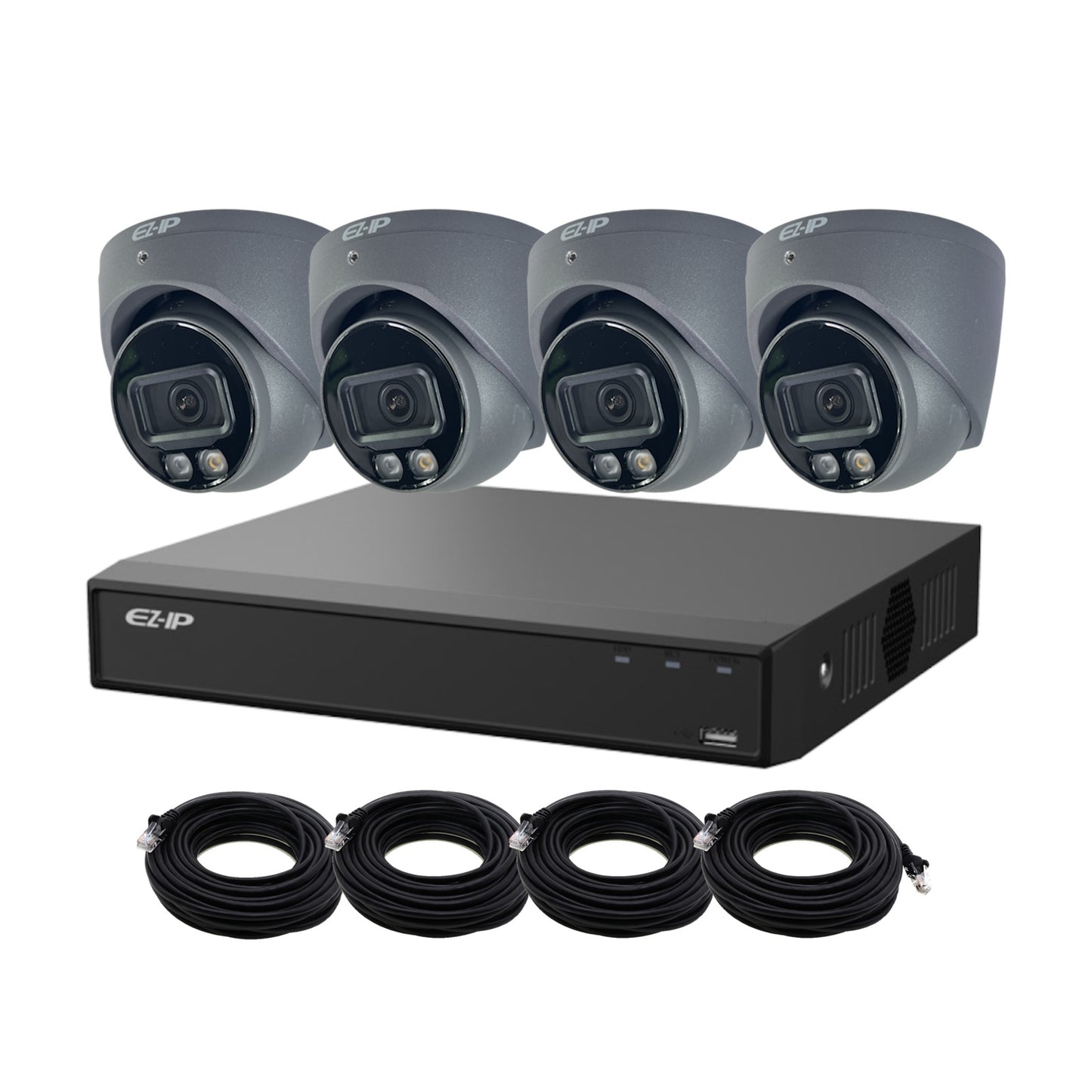 8MP EZ-IP by Dahua Full-Colour IP POE CCTV Kit with 4 Cameras, 2TB HDD and Ready Made Cables