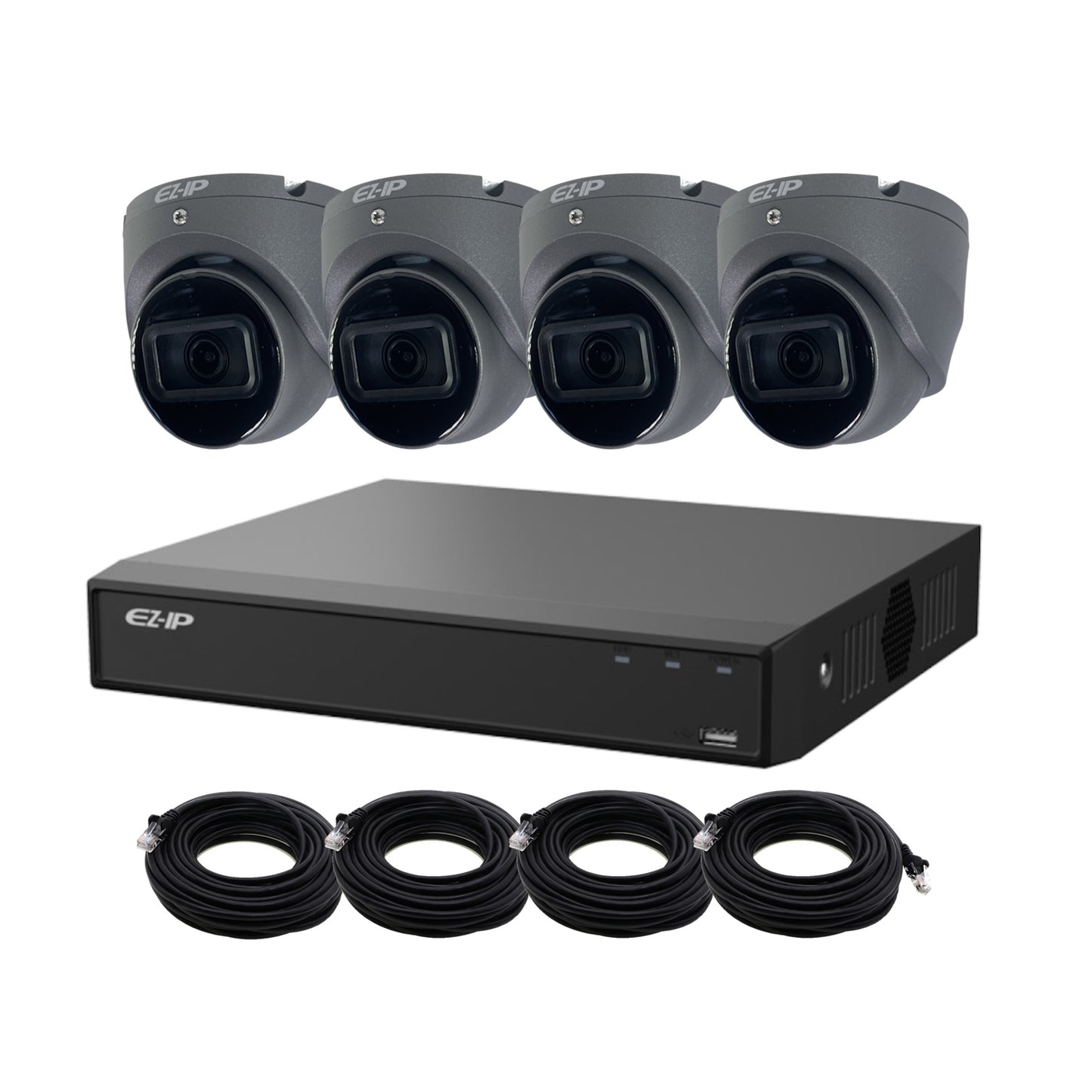 8MP EZ-IP by Dahua IR IP POE CCTV Kit with 4 Cameras, 2TB HDD and Ready Made Cables