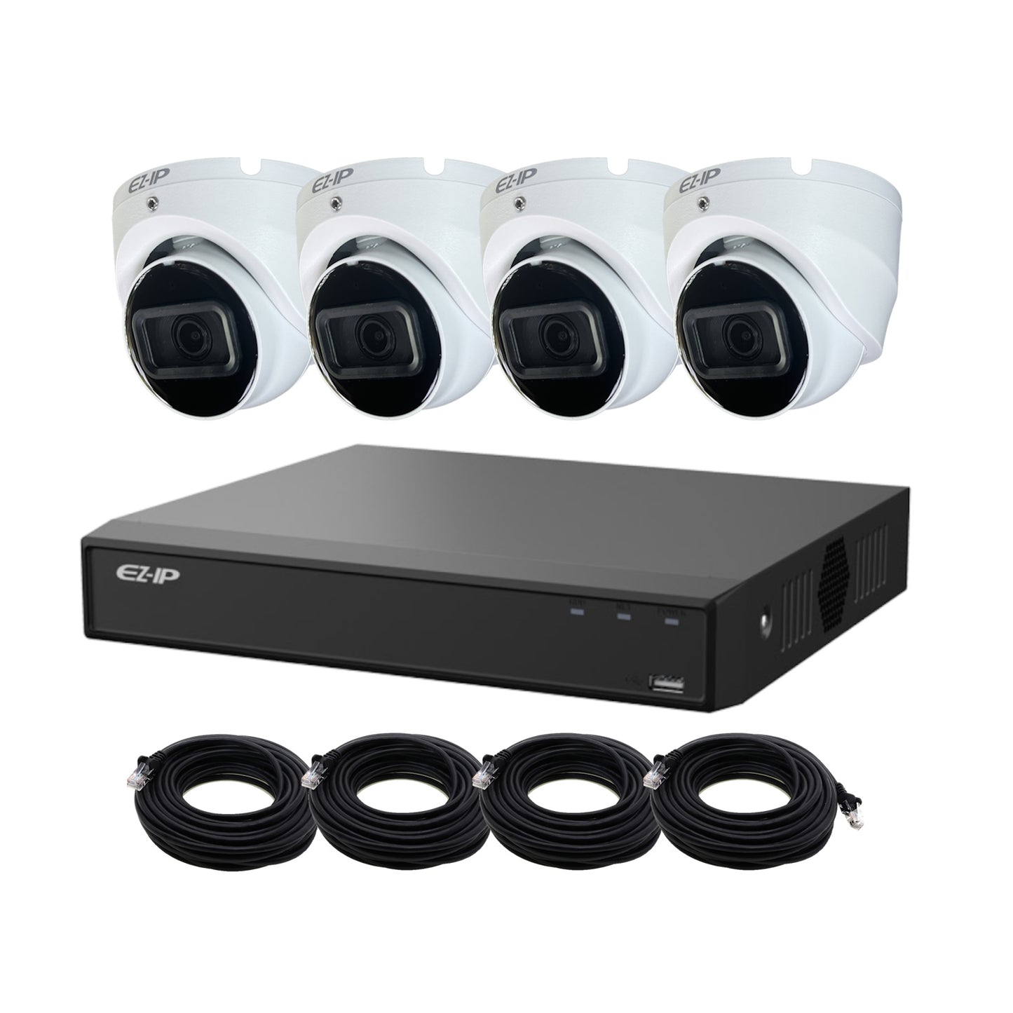 8MP EZ-IP by Dahua IR IP POE CCTV Kit with 4 Cameras, 2TB HDD and Ready Made Cables