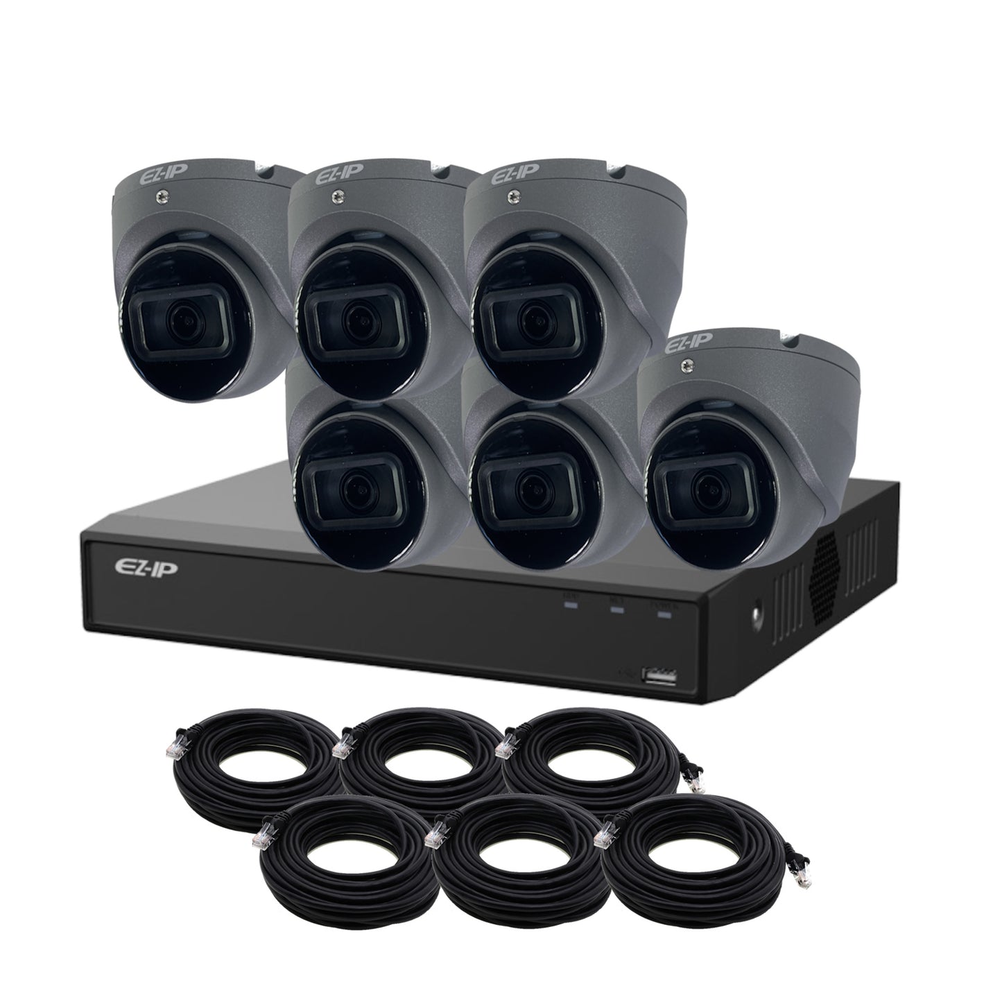8MP EZ-IP by Dahua IR IP POE CCTV Kit with 6 Cameras, 4TB HDD and Ready Made Cables