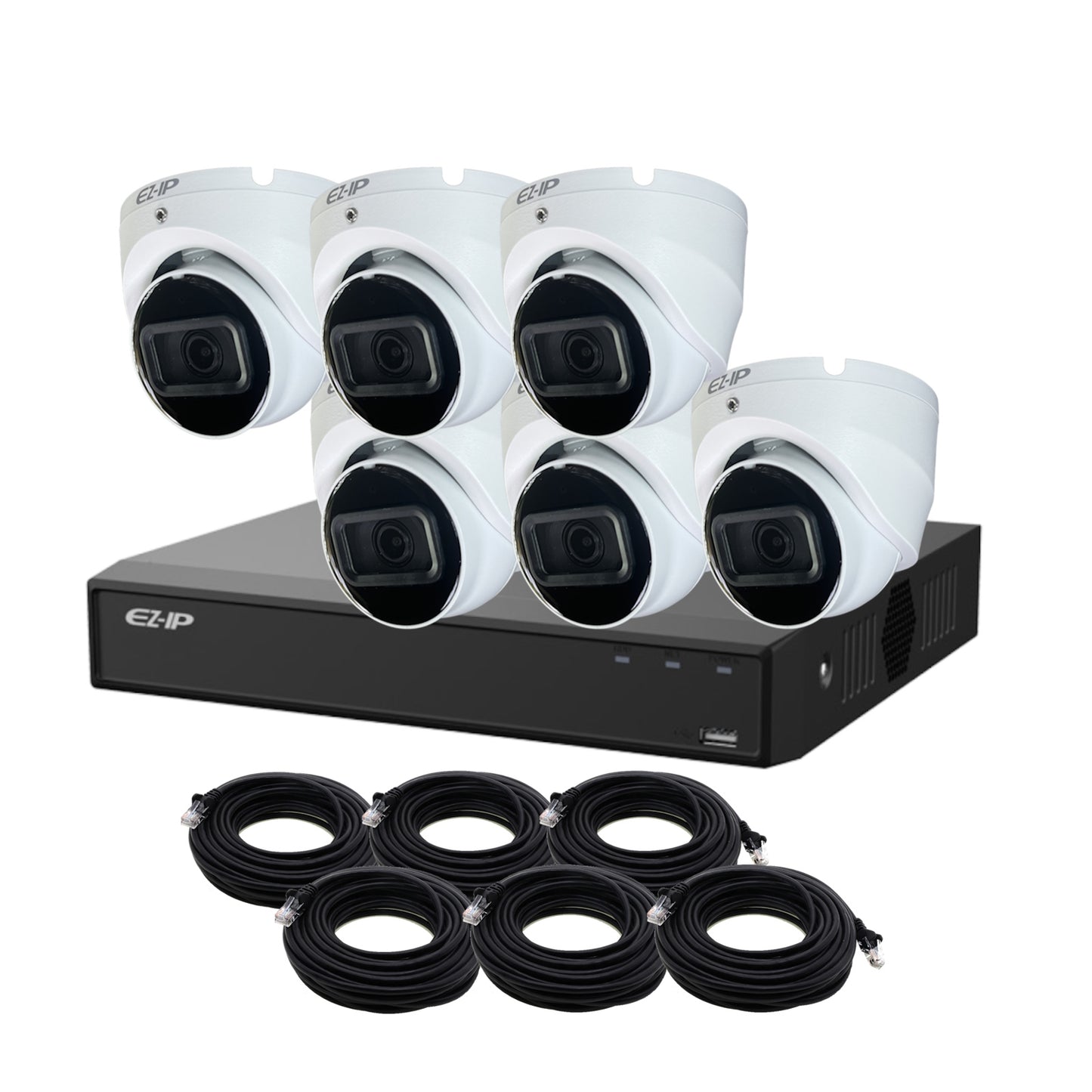 8MP EZ-IP by Dahua IR IP POE CCTV Kit with 6 Cameras, 4TB HDD and Ready Made Cables