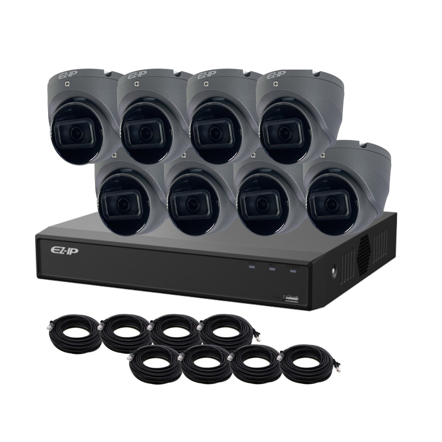 8MP EZ-IP by Dahua IR IP POE CCTV Kit with 8 Cameras, 4TB HDD and Ready Made Cables