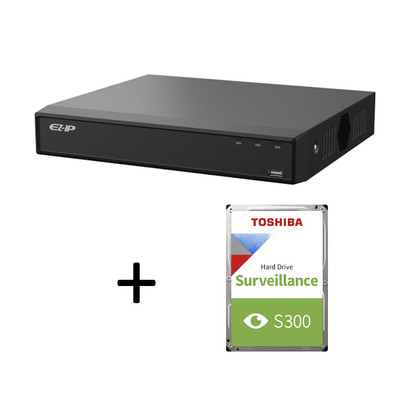 5MP EZ-IP by Dahua Full-Colour HD-Analogue CVI CCTV Kit with 4 Cameras, 2TB HDD and Ready Made Cables