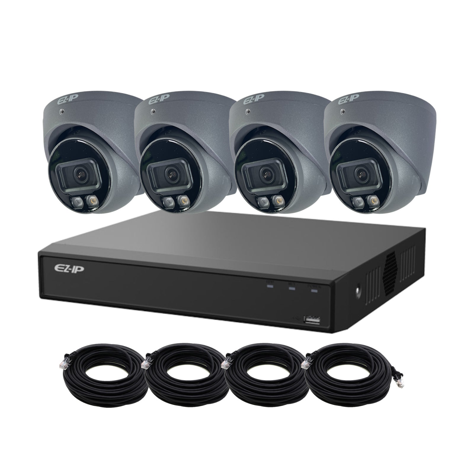 8MP EZ-IP by Dahua Full-Colour IP POE CCTV Kit with 4 Cameras, 2TB