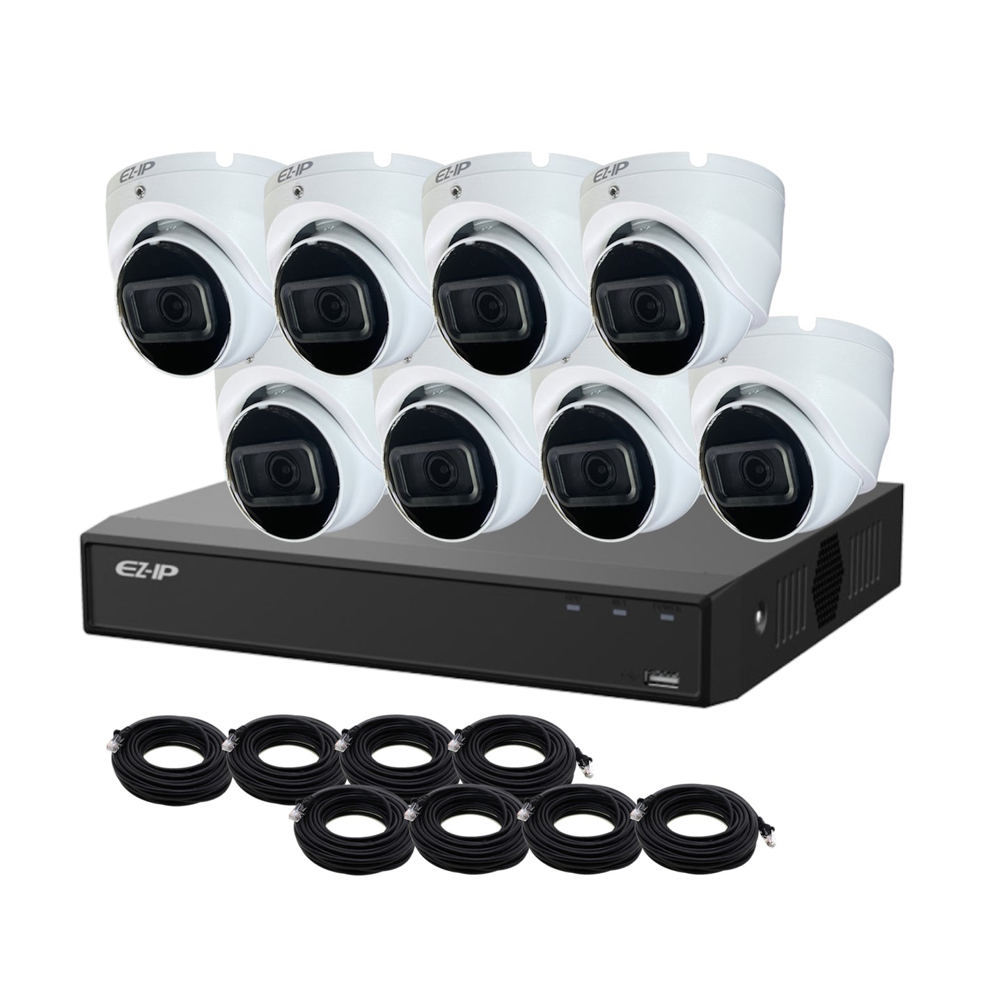 8MP EZ-IP by Dahua IR IP POE CCTV Kit with 8 Cameras, 4TB HDD and Ready Made Cables